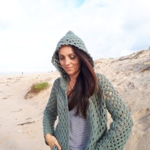 veste crochet à capuche